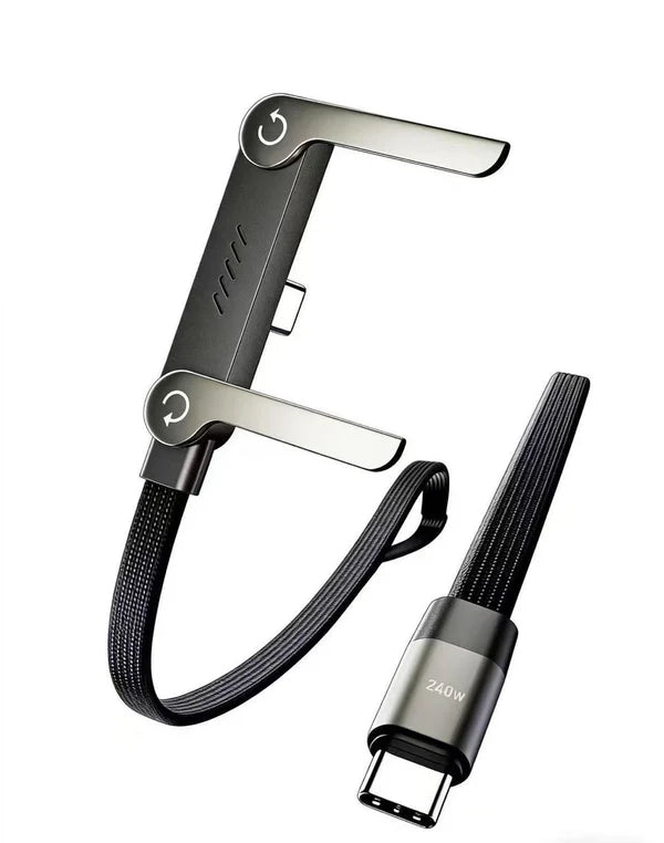The Viral 240W Type C to C Cable with 360 Degree Aluminum Stand