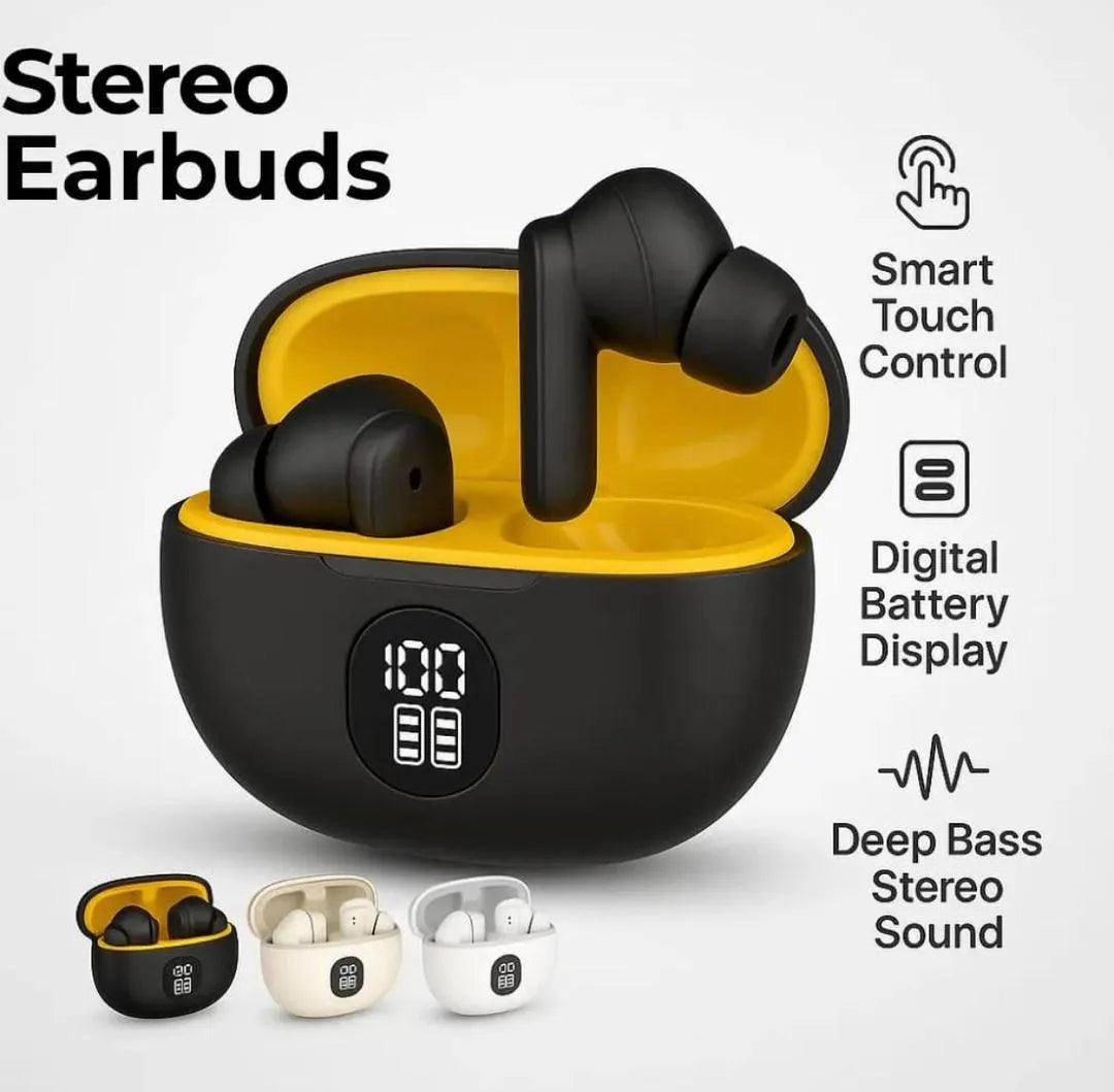 🎧 M10 Pro Wireless Earbuds – Deep Bass & LED Display Bluetooth Earbuds